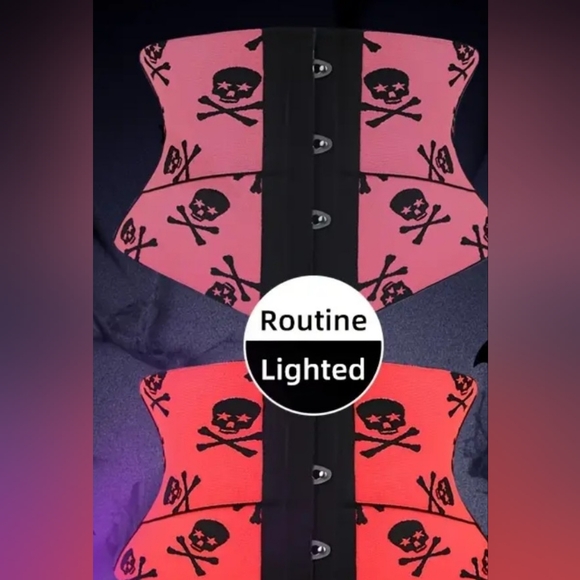 Pink and Red Skull Corset - Picture 1 of 3